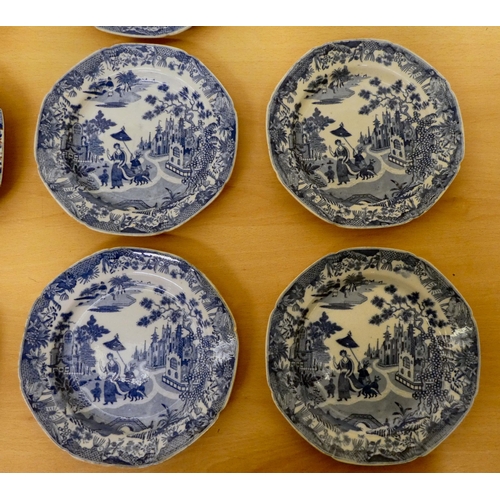 117 - Ceramics: to include an early 19thC pearlware plate, decorated with a Chinese inspired landscape&nbs... 