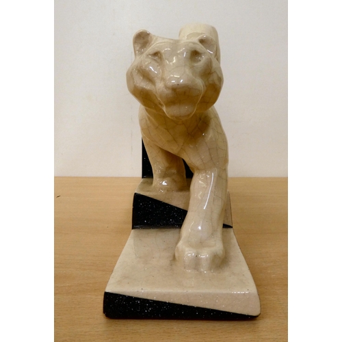 119 - Jean Andre - a china model of a wild cat walking down steps  9