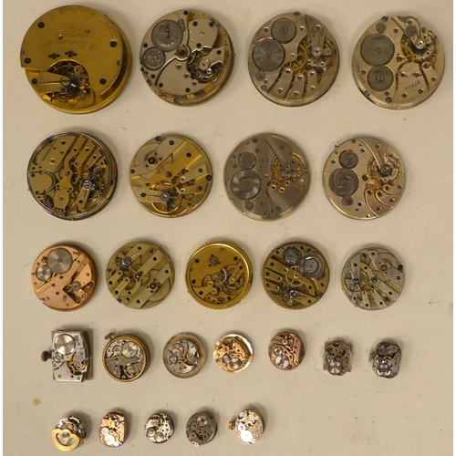 12 - Pocket watch movements  various sizes