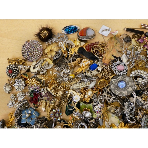 24 - Costume jewellery: to include brooches; and pin badges