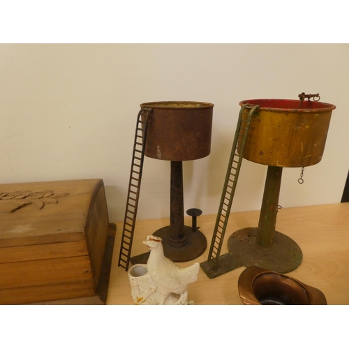 25 - A mixed lot: to include a metal chocolate pot with a cover; and a pine puzzle box  4.5