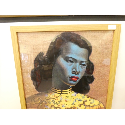 27 - After Vladimir Tretchikoff - a head and shoulders portrait, a young woman wearing Chinese costume&nb... 