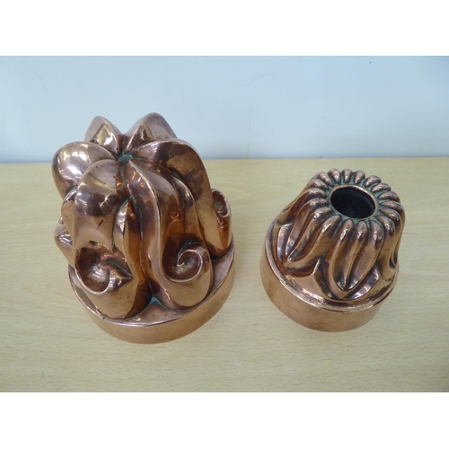 349 - Two late Victorian copper jelly moulds  4