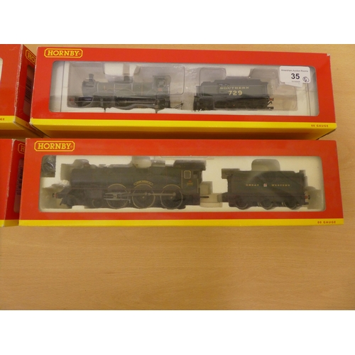 35 - Four Hornby 00 gauge model railway locomotives and tender  boxed