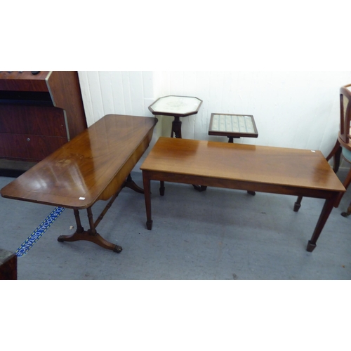 367 - Small furniture: to include a Regency style mahogany occasional table, raised on splayed legs  ... 