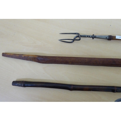 371 - Shooting and walking sticks: to include an example with a brass claw hammer handle