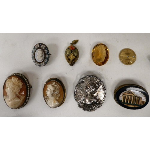 5 - Victorian and later jewellery: to include a shell carved cameo brooch, depicting a Roman soldier