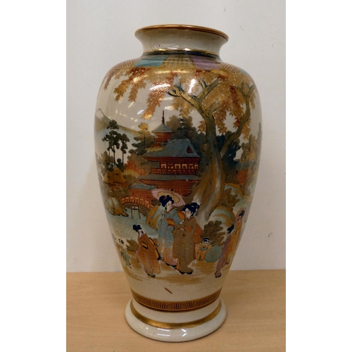 50 - A mid 20thC Japanese Satsuma vase, decorated with figures  15