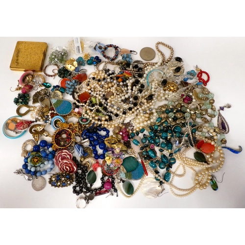 69 - Costume jewellery: to include coloured bead necklaces