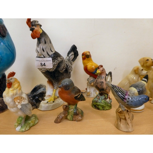 84 - China animals: to include a Meissen pheasant  3