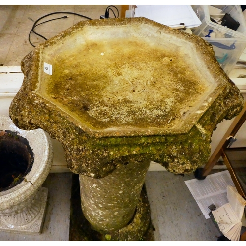 99 - A composition stone garden bird bath of pedestal form  36