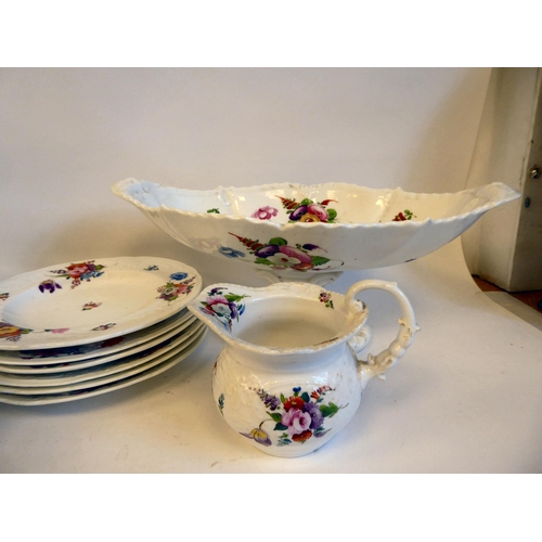 12 - Coalport china Feldspar pattern teaware: to include cups, side plates and a comport  6.5