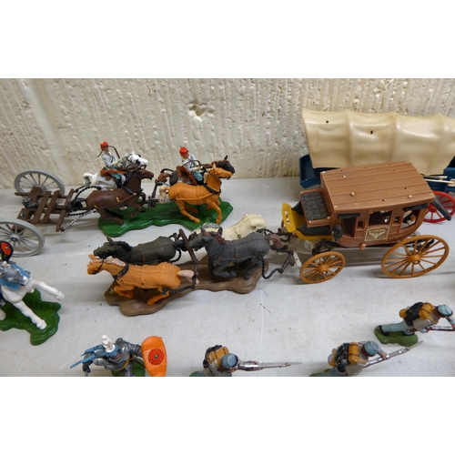 120 - Britains and other model figures: to include knights and cowboys