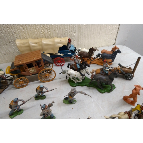 120 - Britains and other model figures: to include knights and cowboys