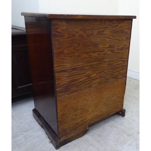 135 - A 19thC mahogany four drawer bedside chest, raised on bracket feet  30