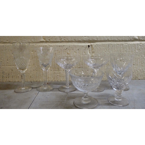 14 - Glassware: to include pedestal wines with twist blown stems