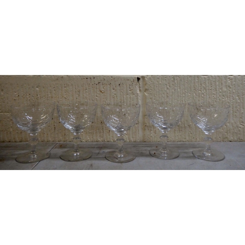 14 - Glassware: to include pedestal wines with twist blown stems