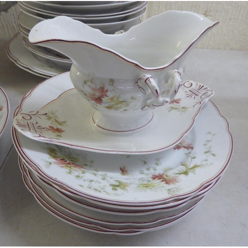 150 - Ernst Gocke of Hoflieferant, Dresden porcelain tableware, decorated with flora