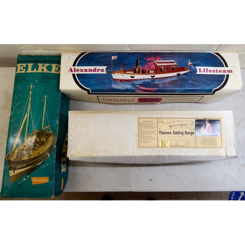 171 - Three model ship kits  various scales  boxed, viz. 'The Alexandra Livesteam' by Krick' 'The Fischkut... 