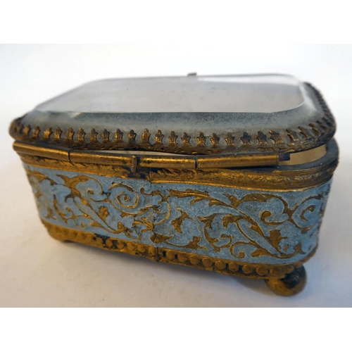 206 - Two late Victorian gilt metal and glass ring boxes  3