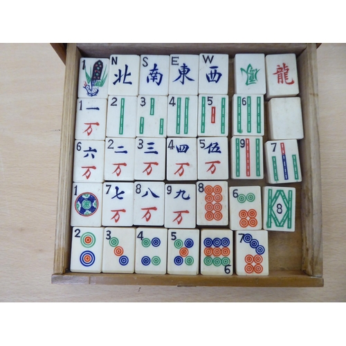 228 - A bone and bamboo tile mah-jong set  cased