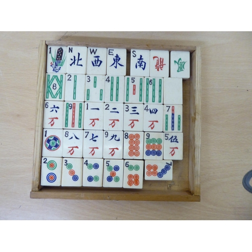 228 - A bone and bamboo tile mah-jong set  cased