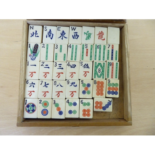 228 - A bone and bamboo tile mah-jong set  cased