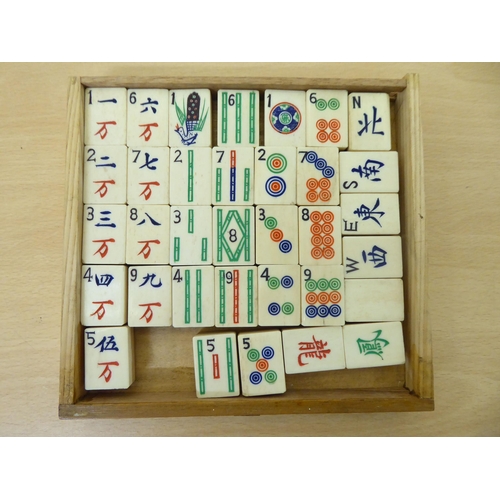 228 - A bone and bamboo tile mah-jong set  cased