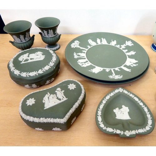 233 - Decorative ceramics: to include sage green Wedgwood Jasperware items