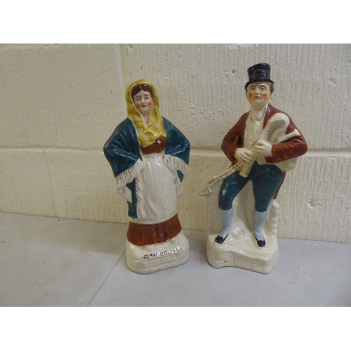 24 - Decorative ceramics: to include a pair of Staffordshire figures 'Irish Coleen'  13