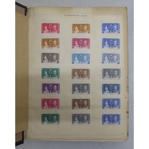 28 - An album of uncollated world stamps: to include Commonwealth examples, commemorating the Coronation ... 