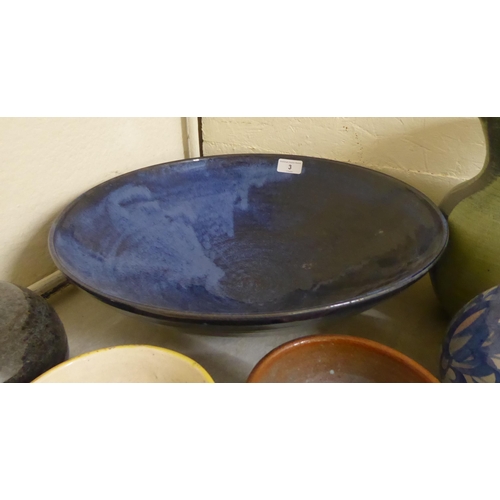 3 - Studio pottery and similar decorative items: to include a footed bowl  16