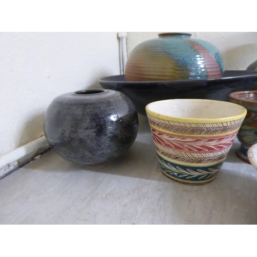 3 - Studio pottery and similar decorative items: to include a footed bowl  16