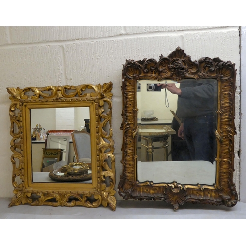 36 - Five mirrors from mid 19th - mid 20thC of various design, in gilt frames  largest 16