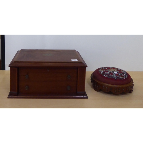 363 - A mixed lot: to include an Edwardian mahogany two drawer canteen