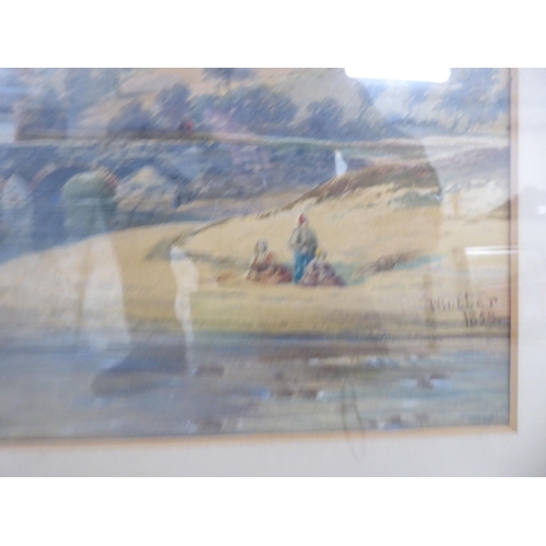 367 - * Butler - a river crossing scene  watercolour  bears a signature & dated 1853  12