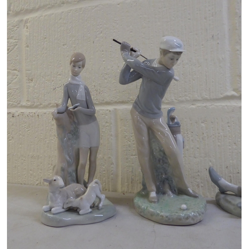 61 - Five Lladro porcelain figures: to include a golfer  10