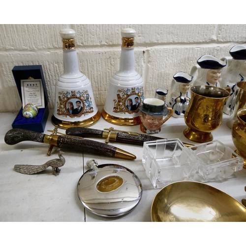 73 - A mixed lot: to include two silver plated tankards