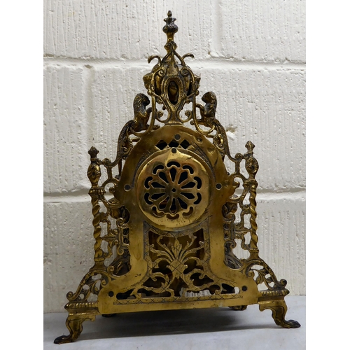 74 - Clocks and timepieces: to include a late 19thC (probably French), black painted and brass mounted ex... 