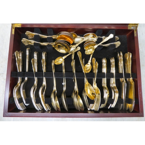 80 - A gilded EPNS canteen of cutlery and flatware  cased