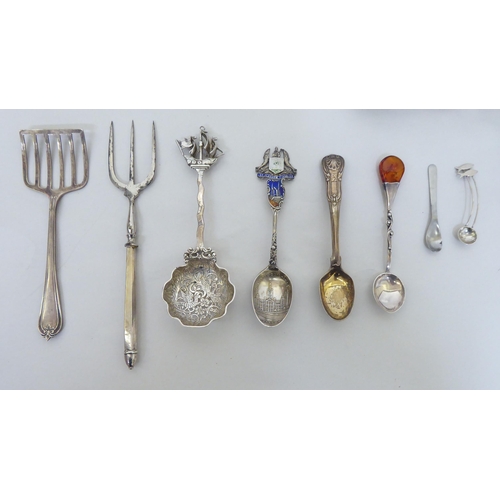 163 - Silver collectables: to include pill boxes; cream jugs; and flatware  mixed marks