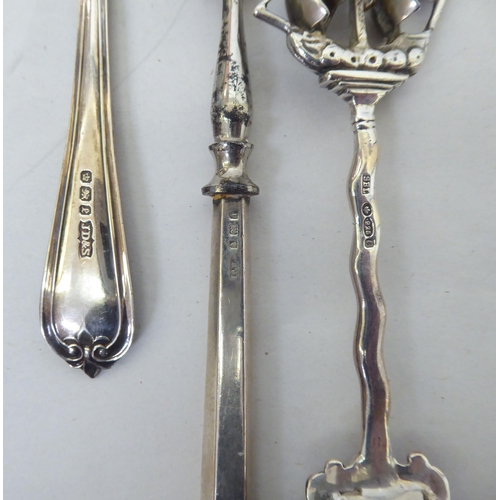 163 - Silver collectables: to include pill boxes; cream jugs; and flatware  mixed marks