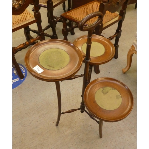 190 - A late Victorian oak three staggered tier cake stand  33