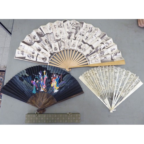 182 - Variously constructed fans and face screens, some in Oriental taste