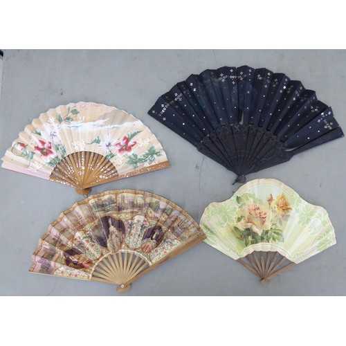 182 - Variously constructed fans and face screens, some in Oriental taste