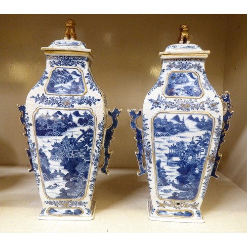 17 - 19thC and later Oriental ceramics: to include a pair of late 19thC Chinese porcelain, tapered vases,... 