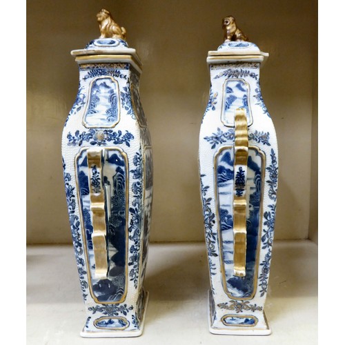 17 - 19thC and later Oriental ceramics: to include a pair of late 19thC Chinese porcelain, tapered vases,... 