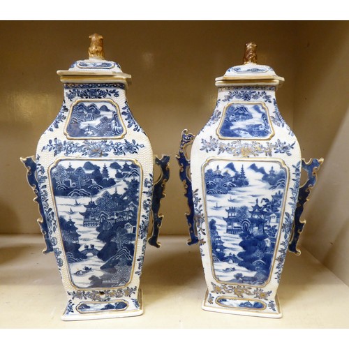 17 - 19thC and later Oriental ceramics: to include a pair of late 19thC Chinese porcelain, tapered vases,... 