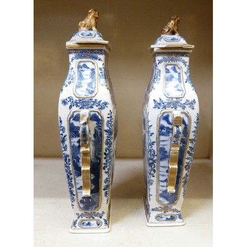 17 - 19thC and later Oriental ceramics: to include a pair of late 19thC Chinese porcelain, tapered vases,... 