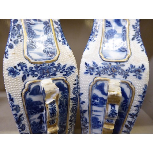 17 - 19thC and later Oriental ceramics: to include a pair of late 19thC Chinese porcelain, tapered vases,... 